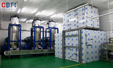  مصنع إنتاج الثلج وأنابيب الثلج الصالح للأكل بسعة 45 طن في مدينة Guangzhou