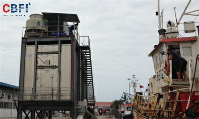 نظام التخزين الآلي لشرائح الثلج بسعة 40 طن في موزمبيق 